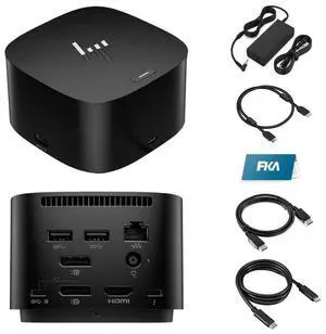 HP Thunderbolt 120W Dock G4, G4 Docking Station for Laptop Dual Monitor, with 120W AC Adapter, HDMI & DP Cable & USB-C Cable HP Thunderbolt 120W Dock G4, G4 Docking Station for Laptop Dual Monitor, with 120W AC Adapter, HDMI & DP Cable & USB-C Cable