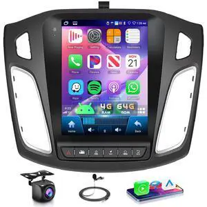 4G+64G Vertical Car Radio for Ford Focus 2012-2018 with IPS Touchscreen | Android 15 Stereo with Backup Camera Wireless Carplay Android Auto MirrorLink Bluetooth5.0 FM/RDS Radio EQ WiFi GPS SWC 4G+64G Vertical Car Radio for Ford Focus 2012-2018 with IPS Touchscreen | Android 15 Stereo with Backup Camera Wireless Carplay Android Auto MirrorLink Bluetooth5.0 FM/RDS Radio EQ WiFi GPS SWC