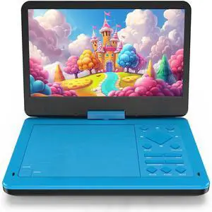 12.5-inch Portable DVD Player with 10.5-inch HD Screen, Portable Design for on-the-go Viewing.Supports 5 Hours of Battery Life.CD/DVD/SD Card/USB Compatible,Region Free (Blue) 12.5-inch Portable DVD Player with 10.5-inch HD Screen, Portable Design for on-the-go Viewing.Supports 5 Hours of Battery Life.CD/DVD/SD Card/USB Compatible,Region Free (Blue)