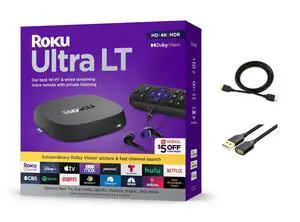 Ultra LT Streaming Device 4K/HDR/Dolby Vision/Dual-Band Wi-Fi with Voice Remote and HDMI Cable, with MTC HDMI Cable and USB Extension Cord Ultra LT Streaming Device 4K/HDR/Dolby Vision/Dual-Band Wi-Fi with Voice Remote and HDMI Cable, with MTC HDMI Cable and USB Extension Cord