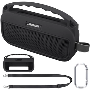 Soft Silicone Case for Bose SoundLink Flex 2nd Gen, Black Skin-Friendly Handle, Adjustable Shoulder Strap, Crossbody Carrying, Aluminum Carabiner, Lightweight Soft Silicone Case for Bose SoundLink Flex 2nd Gen, Black Skin-Friendly Handle, Adjustable Shoulder Strap, Crossbody Carrying, Aluminum Carabiner, Lightweight