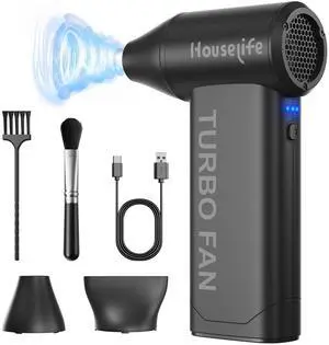 Compressed Air Duster for Computers Keyboard Cleaning | 150,000 RPM Brushless Mini Blower, 3 Speeds, Magnetic Nozzles, Rechargeable, Reusable Canned Air Alternative, 0.66 Lbs Compressed Air Duster for Computers Keyboard Cleaning | 150,000 RPM Brushless Mini Blower, 3 Speeds, Magnetic Nozzles, Rechargeable, Reusable Canned Air Alternative, 0.66 Lbs