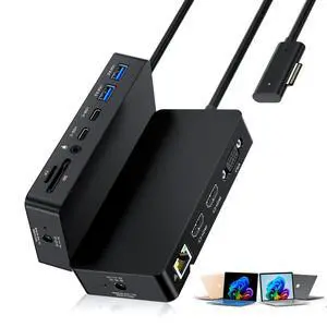 Surface Dock Triple Displays Dual HDMI+VGA with Power Adapter,12 in 1 Surface Docking Station for Surface Pro 12/11/10/9/8/X/7/6/5/4/3,Surface Laptop 7/6/5/4/3/2/1,Surface Book Go Accessories Surface Dock Triple Displays Dual HDMI+VGA with Power Adapter,12 in 1 Surface Docking Station for Surface Pro 12/11/10/9/8/X/7/6/5/4/3,Surface Laptop 7/6/5/4/3/2/1,Surface Book Go Accessories