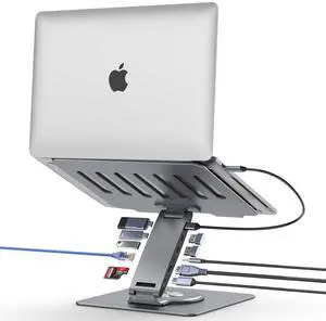 Laptop Docking Station for MacBook Pro/Air/Dell/HP/Surface 11-in-1 USB C Hub 360°Rotatable Laptop Stand with USB Hub 4K HDMI USB 3.0 PD100W 3.5mm Audio Jack RJ 45 TF/SD Reader Universal Laptop Dock Laptop Docking Station for MacBook Pro/Air/Dell/HP/Surface 11-in-1 USB C Hub 360°Rotatable Laptop Stand with USB Hub 4K HDMI USB 3.0 PD100W 3.5mm Audio Jack RJ 45 TF/SD Reader Universal Laptop Dock