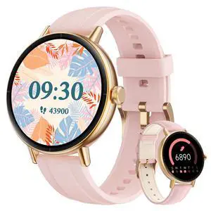 Smart Watch for Women, 40mm Fitness Tracker with Answer & Make Call | Compatible iPhone/Android/Samsung, 101+ Sports Modes, Heart Rate/SpO2/Stress/Sleep/Period Monitor, 2 Bands, IP68, Pink Smart Watch for Women, 40mm Fitness Tracker with Answer & Make Call | Compatible iPhone/Android/Samsung, 101+ Sports Modes, Heart Rate/SpO2/Stress/Sleep/Period Monitor, 2 Bands, IP68, Pink