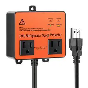 Refrigerator Surge Protector, Double Outlet Voltage Protector for Home Appliances with Time Delay, Protects Against Brownout, Spike, Instant Surge All Voltage Abnormalities, black Refrigerator Surge Protector, Double Outlet Voltage Protector for Home Appliances with Time Delay, Protects Against Brownout, Spike, Instant Surge All Voltage Abnormalities, black