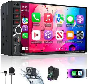 7" Double Din Car Stereo with Wireless Apple CarPlay & Android Auto | QLED IPS Touchscreen Car Radio,Bluetooth 6.0,Type-C Fast Charging,1080P Backup Camera,Voice Control,Gps,AM&FM,Mirror Link,EQ 7" Double Din Car Stereo with Wireless Apple CarPlay & Android Auto | QLED IPS Touchscreen Car Radio,Bluetooth 6.0,Type-C Fast Charging,1080P Backup Camera,Voice Control,Gps,AM&FM,Mirror Link,EQ