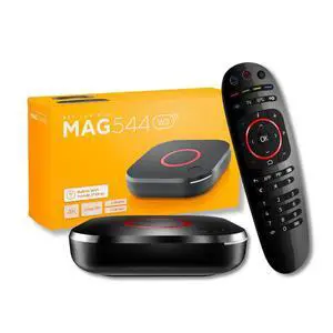 MAG544w3 TV Set-Top Box - 4K HDR TV Streaming Device with Amlogic S905Y4 Chipset, 1GB DDR4 RAM, 4GB Flash Memory, Dolby Digital Plus, Linux 4.9, Dual-Band WiFi, USB 2.0, HDMI Cable and Remote MAG544w3 TV Set-Top Box - 4K HDR TV Streaming Device with Amlogic S905Y4 Chipset, 1GB DDR4 RAM, 4GB Flash Memory, Dolby Digital Plus, Linux 4.9, Dual-Band WiFi, USB 2.0, HDMI Cable and Remote