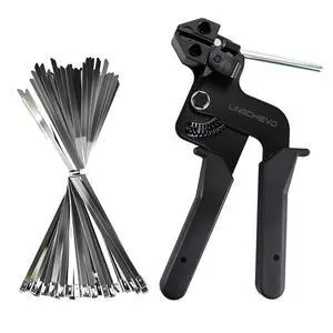 Metal Zip Tie Gun with 100 PCS 11.8inch Stainless steel Zip Ties | Heavy Duty Zip Tie Tool for Fastening and Cutting Cable Ties,Chain Link Fence Parts for Fence Exhaust Pipe Outdoor Metal Zip Tie Gun with 100 PCS 11.8inch Stainless steel Zip Ties | Heavy Duty Zip Tie Tool for Fastening and Cutting Cable Ties,Chain Link Fence Parts for Fence Exhaust Pipe Outdoor