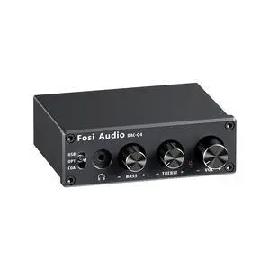 Q4 DAC Headphone Amp for PC, Desktop Digital to Analog Audio Converter for Home Stereo Amplifier and Powered Speakers, PC-USB/Optical/Coaxial Inputs, 3.5mm Headphone/RCA Outputs Q4 DAC Headphone Amp for PC, Desktop Digital to Analog Audio Converter for Home Stereo Amplifier and Powered Speakers, PC-USB/Optical/Coaxial Inputs, 3.5mm Headphone/RCA Outputs