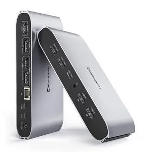 DS808 DisplayLink Docking Station 3 Monitors with 2 HDMI 2 DP | 100W PD, USB-C Data, Gigabit Ethernet, Audio, 4 USB-A, DisplayLink Dock for Macbook M1/M2/M3/M4/M5 and Windows Laptops DS808 DisplayLink Docking Station 3 Monitors with 2 HDMI 2 DP | 100W PD, USB-C Data, Gigabit Ethernet, Audio, 4 USB-A, DisplayLink Dock for Macbook M1/M2/M3/M4/M5 and Windows Laptops