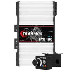 Taramps BASS 1200 1 Ohm 1 Channel Mosfet Amplifier 1200 Watts RMS, Monoblock, Crossover, Bass Boost, RCA/High Level Input, Class D, Car Audio System Monitor Level Remote Included, Great for Subwoofers Taramps BASS 1200 1 Ohm 1 Channel Mosfet Amplifier 1200 Watts RMS, Monoblock, Crossover, Bass Boost, RCA/High Level Input, Class D, Car Audio System Monitor Level Remote Included, Great for Subwoofers