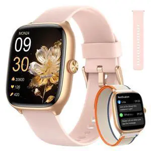 Smart Watch for Women, 1.75" AMOLED Display Fitness Watch for iOS/Android | 40mm 3 Bands, 10-Day Battery, Bluetooth Call & Answer, 110+ Sport Modes, 7/24 Health & Sleep Tracker, 3ATM Waterproof Smart Watch for Women, 1.75" AMOLED Display Fitness Watch for iOS/Android | 40mm 3 Bands, 10-Day Battery, Bluetooth Call & Answer, 110+ Sport Modes, 7/24 Health & Sleep Tracker, 3ATM Waterproof