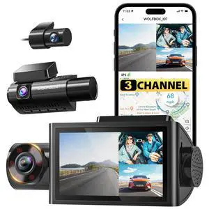 i07 3 Channel Dash Cam Built-in WiFi GPS, 4K Dash Camera Front and Inside, 1440P+1080P+1080P Triple Car Camera with 3" LCD Screen,IR Night Vision, 24H Parking Mode(Card Not Included) i07 3 Channel Dash Cam Built-in WiFi GPS, 4K Dash Camera Front and Inside, 1440P+1080P+1080P Triple Car Camera with 3" LCD Screen,IR Night Vision, 24H Parking Mode(Card Not Included)