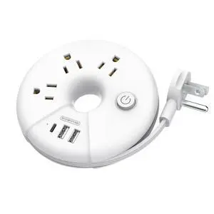 Travel Power Strip, 3 Outlets 3 USB(1 USB C) Cruise Approved Power Strip, Short Extension Cord 3ft, Travel Essentials for Home, Hotels, Cruise Ship, Vacation, White, i-Donut Travel Power Strip, 3 Outlets 3 USB(1 USB C) Cruise Approved Power Strip, Short Extension Cord 3ft, Travel Essentials for Home, Hotels, Cruise Ship, Vacation, White, i-Donut
