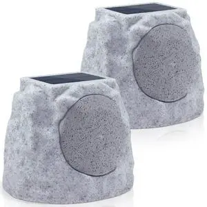 2-Pack Rock Speakers Outdoor Water-Resistant IP44, Multi-Sync Up to 100 Speakers, Solar-Powered Rock Speaker with Light for Patio Garden Party Pool Deck Yard Outside 2-Pack Rock Speakers Outdoor Water-Resistant IP44, Multi-Sync Up to 100 Speakers, Solar-Powered Rock Speaker with Light for Patio Garden Party Pool Deck Yard Outside