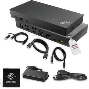Lenovo 40AF0135US Thinkpad Docking Station Dual Monitor Hybrid USB-C with USB-A | Comes with 135W, HDMI, DP, USB C to A Cables (NEW) Lenovo 40AF0135US Thinkpad Docking Station Dual Monitor Hybrid USB-C with USB-A | Comes with 135W, HDMI, DP, USB C to A Cables (NEW)