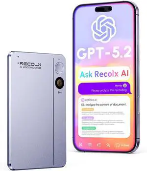 AI Voice Recorder & Transcriber with GPT-5.2 Analysis 30-Hour Recording, 112-Language Speech-to-Text & Auto Summary for Meetings, Lectures & Interviews, Cyber Gray AI Voice Recorder & Transcriber with GPT-5.2 Analysis 30-Hour Recording, 112-Language Speech-to-Text & Auto Summary for Meetings, Lectures & Interviews, Cyber Gray