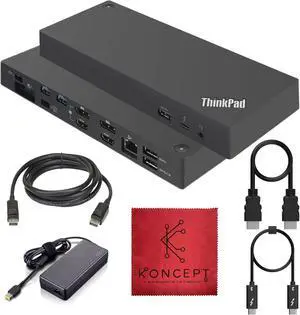 Lenovo 40AN0135US Thunderbolt 3 Dock Gen 2 - Thinkpad Docking Station | Thunderbolt 3/USB-C Ports, Dual 4K 2×HDMI & 2×DP, 135W Power Delivery, 4×USB 3.1 Gen2, RJ45 Ethernet, Audio, Security Lock Lenovo 40AN0135US Thunderbolt 3 Dock Gen 2 - Thinkpad Docking Station | Thunderbolt 3/USB-C Ports, Dual 4K 2×HDMI & 2×DP, 135W Power Delivery, 4×USB 3.1 Gen2, RJ45 Ethernet, Audio, Security Lock