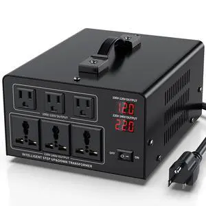 3000W Voltage Converter Transformer Step Up 110V/120V to220V/240V or Step Down 220V to 110V AC Power Converte, Circuit Breaker Protection, 3 US sockets, 3 Universal sockets, LCD Display 3000W Voltage Converter Transformer Step Up 110V/120V to220V/240V or Step Down 220V to 110V AC Power Converte, Circuit Breaker Protection, 3 US sockets, 3 Universal sockets, LCD Display