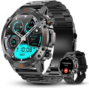 Rugged Smart Watch for Men, 5ATM Waterproof, 170+ Sports Modes,1.43" AMOLED | Round Health Fitness Tracker Watch, Tactical Military Smartwatch Compatible with iPhone Android Rugged Smart Watch for Men, 5ATM Waterproof, 170+ Sports Modes,1.43" AMOLED | Round Health Fitness Tracker Watch, Tactical Military Smartwatch Compatible with iPhone Android
