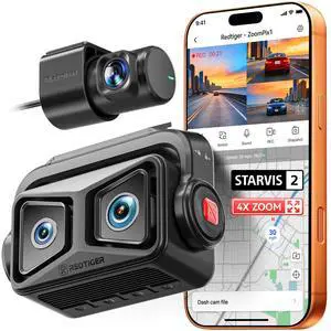 ZP1 Telephoto+Wide Dash Cam, 4X Zoom, STARVIS 2, EIS Night Vision | 100ft Plate Recognition, Dashcam Front and Rear Camera with Dual HDR, 5.8GHz WiFi, Touch&Voice Control, Image Stabilization ZP1 Telephoto+Wide Dash Cam, 4X Zoom, STARVIS 2, EIS Night Vision | 100ft Plate Recognition, Dashcam Front and Rear Camera with Dual HDR, 5.8GHz WiFi, Touch&Voice Control, Image Stabilization