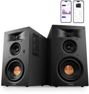 3-Way Powered Bookshelf Speakers, Bluetooth 6.0, 70W RMS, BS-3 | 5.25" Woofer, HDMI ARC, Clear Dialogue, Deep Bass, Clear Highs, SUB OUT, RCA Input, App EQ, Easy Setup, TV, Music & Turntable 3-Way Powered Bookshelf Speakers, Bluetooth 6.0, 70W RMS, BS-3 | 5.25" Woofer, HDMI ARC, Clear Dialogue, Deep Bass, Clear Highs, SUB OUT, RCA Input, App EQ, Easy Setup, TV, Music & Turntable