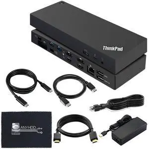 Lenovo 40AN0135US Thunderbolt 3 Dock - Gen 2 Dual UHD 4K Display with 135W Power Adapter, Thinkpad Lenovo Docking Station Dual Monitor with HDMI, DisplayPort, Thunderbolt Cable, Cloth Lenovo 40AN0135US Thunderbolt 3 Dock - Gen 2 Dual UHD 4K Display with 135W Power Adapter, Thinkpad Lenovo Docking Station Dual Monitor with HDMI, DisplayPort, Thunderbolt Cable, Cloth