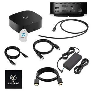 HP 5TW10AA 120W Docking Station for Laptop Dual Monitor USB-C G5 Dock with HDMI, DisplayPort, USB-C Cables (NEW) HP 5TW10AA 120W Docking Station for Laptop Dual Monitor USB-C G5 Dock with HDMI, DisplayPort, USB-C Cables (NEW)