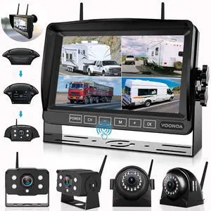 1080P Wireless RV Camera System, IP69 Waterproof Night Vision Backup Camera Side Rear View Camera with 7 Inch HD Monitor for RV Truck Trailer Camper 1080P Wireless RV Camera System, IP69 Waterproof Night Vision Backup Camera Side Rear View Camera with 7 Inch HD Monitor for RV Truck Trailer Camper