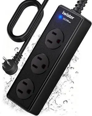 Outdoor Power Strip Weatherproof, 3 AC Outlets, 1625W/13A High-Power Single-Device Use, IPX6 Waterproof Extension Cord for Backyard, Patio, Home Office, Garage, Workshop, Camping, 3FT Outdoor Power Strip Weatherproof, 3 AC Outlets, 1625W/13A High-Power Single-Device Use, IPX6 Waterproof Extension Cord for Backyard, Patio, Home Office, Garage, Workshop, Camping, 3FT