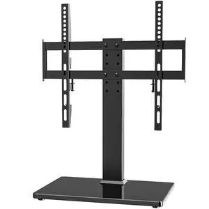 Universal TV Stand - Table Top TV Stand for 27-60 inch LCD LED TVs - 6 Level Height Adjustable TV Base Stand with Tempered Glass Base & Wire Management, VESA 400x400mm Universal TV Stand - Table Top TV Stand for 27-60 inch LCD LED TVs - 6 Level Height Adjustable TV Base Stand with Tempered Glass Base & Wire Management, VESA 400x400mm