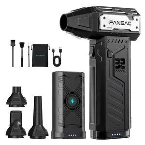 Electric Air Duster with 2 Swappable Battey Pack | 150,0000 RPM BLDC 150 mph Air flow, 3-Speed Compressed Air Duster for Dust/Snow Cleaning Electric Air Duster with 2 Swappable Battey Pack | 150,0000 RPM BLDC 150 mph Air flow, 3-Speed Compressed Air Duster for Dust/Snow Cleaning