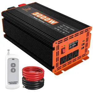 3000W Power Inverter 12V DC to 110V/120V AC Converter Peak Power 6000W | for RV/Truck/Boat/Camping/Off-Grid Solar Car Inverter with 3 AC Outlets,USB & Type-C Port, Remote Controller & LCD Screen 3000W Power Inverter 12V DC to 110V/120V AC Converter Peak Power 6000W | for RV/Truck/Boat/Camping/Off-Grid Solar Car Inverter with 3 AC Outlets,USB & Type-C Port, Remote Controller & LCD Screen