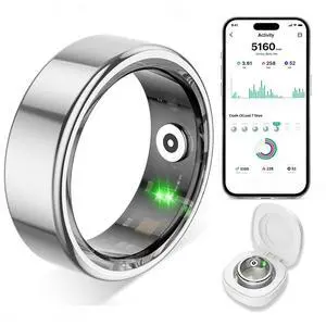 Smart Ring for Women Men,Fitness Tracker Ring with Heart Rate, Sleep Monitoring, Blood Oxygen, Step Counting for iOS and Android, No Subscription Fee, Waterproof (Silver,8) Smart Ring for Women Men,Fitness Tracker Ring with Heart Rate, Sleep Monitoring, Blood Oxygen, Step Counting for iOS and Android, No Subscription Fee, Waterproof (Silver,8)