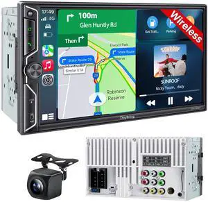 7" QLED Double Din Car Stereo Compatible with Wireless Apple CarPlay & Android Auto, Bluetooth 5.3 Car Radio, 240W 4.2-Channel Audio, MirrorLink, SWC, Backup Camera 7" QLED Double Din Car Stereo Compatible with Wireless Apple CarPlay & Android Auto, Bluetooth 5.3 Car Radio, 240W 4.2-Channel Audio, MirrorLink, SWC, Backup Camera