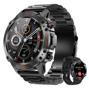Rugged Smart Watch for Men, 1.43" AMOLED 5ATM Waterproof, 2 Bands | Bluetooth Calling, Fitness Tracker, 15-Day Battery, 178+ Sports Modes, Heart Rate, Sleep & SpO2 Monitor, For Android & iPhone Rugged Smart Watch for Men, 1.43" AMOLED 5ATM Waterproof, 2 Bands | Bluetooth Calling, Fitness Tracker, 15-Day Battery, 178+ Sports Modes, Heart Rate, Sleep & SpO2 Monitor, For Android & iPhone