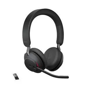 Evolve2 65 Bluetooth Wireless Headset with Mic for Calls and Music, Dual-Ear Headphones with USB-A Adapter, Up to 37 Hours Battery, Noise-Cancelling, Works with Online Meeting Apps, Black (193) Evolve2 65 Bluetooth Wireless Headset with Mic for Calls and Music, Dual-Ear Headphones with USB-A Adapter, Up to 37 Hours Battery, Noise-Cancelling, Works with Online Meeting Apps, Black (193)