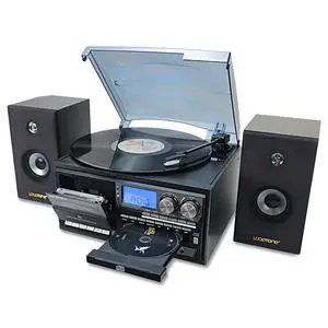 Vinyl Record Player with Dual 15W External Speakers 10 in 1 3 Speed Bluetooth Vintage Turntable CD Cassette Player AM/FM Radio USB Recorder Aux-in RCA Line-Out (Black) Vinyl Record Player with Dual 15W External Speakers 10 in 1 3 Speed Bluetooth Vintage Turntable CD Cassette Player AM/FM Radio USB Recorder Aux-in RCA Line-Out (Black)