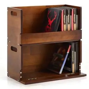 2 Pack Wooden DVD Storage Organizer Boxes, Holds 52 DVDs,Brown | 26 Each, Solid Wood Media Storage with Carry Handles for DVDs, CDs, Blu-ray Discs, Movie Cases and Cassette Tapes 2 Pack Wooden DVD Storage Organizer Boxes, Holds 52 DVDs,Brown | 26 Each, Solid Wood Media Storage with Carry Handles for DVDs, CDs, Blu-ray Discs, Movie Cases and Cassette Tapes