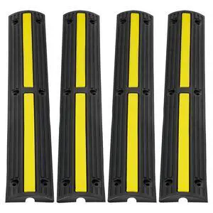3.28 ft Cable Protector Ramp, 4 Pack of 1 Channel, 18000 lbs/axle Capacity Heavy Duty Rubber Speed Bumps, Floor Cord Cable Protector Wire Cover, for Residential Areas, Private Garages, Gardens 3.28 ft Cable Protector Ramp, 4 Pack of 1 Channel, 18000 lbs/axle Capacity Heavy Duty Rubber Speed Bumps, Floor Cord Cable Protector Wire Cover, for Residential Areas, Private Garages, Gardens