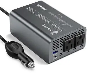 Pure Sine Wave Power Inverter, 400W DC 12V to 110V AC Car Converter | Fast Vehicle Charger Adapter with PD30W USB-C / QC18W USB-A, Dual AC Outlet, Car Plug Adapter Outlet for Phone, Laptop(Gray) Pure Sine Wave Power Inverter, 400W DC 12V to 110V AC Car Converter | Fast Vehicle Charger Adapter with PD30W USB-C / QC18W USB-A, Dual AC Outlet, Car Plug Adapter Outlet for Phone, Laptop(Gray)