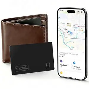 Wallet Tracker Card Compatible with Apple Find My iOS only | 0.07in Slim Wallet Finder, IP68 Waterproof, Tracking Card for Wallet, Luggage Tag, Passport & Purse, Wireless Rechargeable Wallet Tracker Card Compatible with Apple Find My iOS only | 0.07in Slim Wallet Finder, IP68 Waterproof, Tracking Card for Wallet, Luggage Tag, Passport & Purse, Wireless Rechargeable