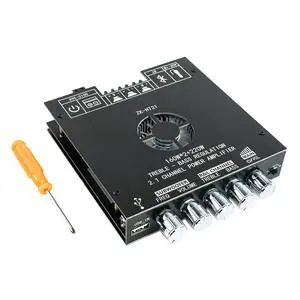 ZK-HT21 TDA7498E Bluetooth Amplifier Board 160W×2+220W Subwoofer 2.1 Channel Audio Receiver Power Amplifier Module with Treble and Bass Control for DIY Speakers ZK-HT21 TDA7498E Bluetooth Amplifier Board 160W×2+220W Subwoofer 2.1 Channel Audio Receiver Power Amplifier Module with Treble and Bass Control for DIY Speakers