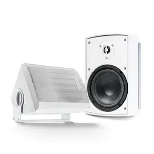 Outdoor Bluetooth Speakers, Daisy-Chain Pair, Wall-Mount, 5.25" | 5.25" outdoor wall-mount speakers, pair - IP44 all-weather - Bluetooth & AUX, expandable - remote incl Outdoor Bluetooth Speakers, Daisy-Chain Pair, Wall-Mount, 5.25" | 5.25" outdoor wall-mount speakers, pair - IP44 all-weather - Bluetooth & AUX, expandable - remote incl