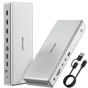 Pro Docking Station 4 Monitors, Quad 4K Displays for Mac, Windows | Displaylink DL7400 Dock with 4x HDMI, PD 100W, 2.5G Ethernet, 10G USB, SD/TF 4.0, Ideal for Workstation & Home Office Pro Docking Station 4 Monitors, Quad 4K Displays for Mac, Windows | Displaylink DL7400 Dock with 4x HDMI, PD 100W, 2.5G Ethernet, 10G USB, SD/TF 4.0, Ideal for Workstation & Home Office