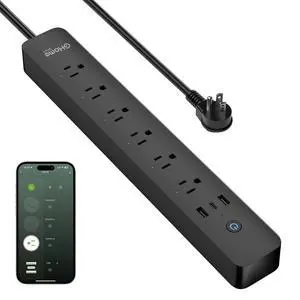 Plug Power Strip with 6 Smart Outlets & 3 USB Ports (30W Fast Charge, 2A1C), WiFi Surge Protector Works with Alexa & Google Home, Energy Monitoring, 2.4GHz Only, No Hub Required, Black Plug Power Strip with 6 Smart Outlets & 3 USB Ports (30W Fast Charge, 2A1C), WiFi Surge Protector Works with Alexa & Google Home, Energy Monitoring, 2.4GHz Only, No Hub Required, Black