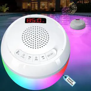 3in1 Floating Pool Speaker with Digital Pool Thermometer & Lights | RGB Lights, TWS, IP68 Waterproof, Bluetooth 5.0, 360° Surround Sound, LCD Temperature Display, ABS,USB Charging 3in1 Floating Pool Speaker with Digital Pool Thermometer & Lights | RGB Lights, TWS, IP68 Waterproof, Bluetooth 5.0, 360° Surround Sound, LCD Temperature Display, ABS,USB Charging