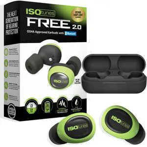 Free 2.0 Bluetooth Hearing Protection, OSHA Compliant Work Earbuds | 25 dB NRR, wireless earplug headphones, OSHA approved, true wireless Bluetooth, designed for work Free 2.0 Bluetooth Hearing Protection, OSHA Compliant Work Earbuds | 25 dB NRR, wireless earplug headphones, OSHA approved, true wireless Bluetooth, designed for work
