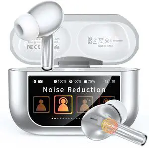 Wireless Earbuds, Ear Buds Active Noise Cancelling with Smart Charging Case, Bluetooth 5.4 Headphones, 48H Playtime & Bass Stereo Sound, Compatible with iPhone, Android, Pad - Sliver Wireless Earbuds, Ear Buds Active Noise Cancelling with Smart Charging Case, Bluetooth 5.4 Headphones, 48H Playtime & Bass Stereo Sound, Compatible with iPhone, Android, Pad - Sliver
